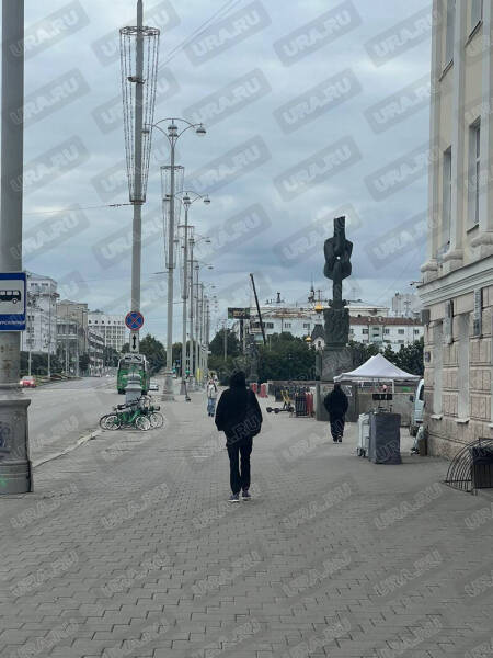 В центре Екатеринбурга гимнастки забрались под стрелу строительного крана. Фото, видео